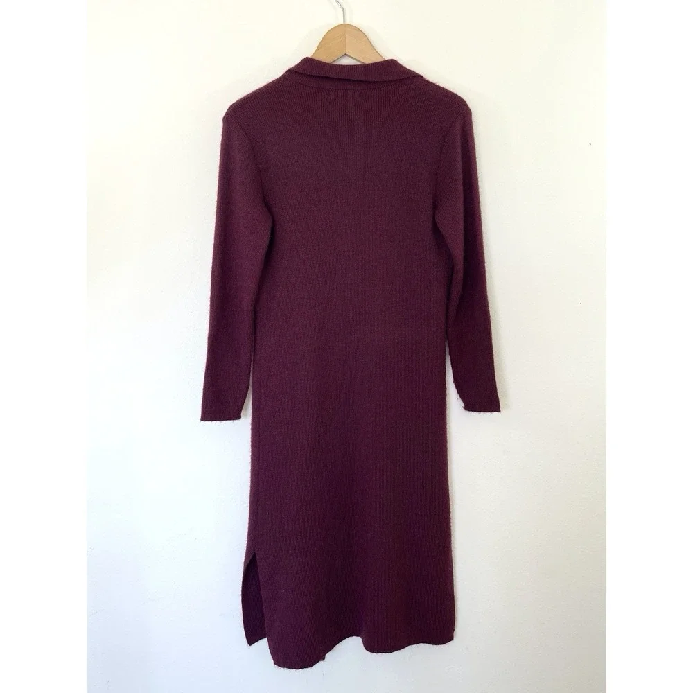 Inca Textiles Baby Alpaca Long Cardigan Duster S/M Wine Soft Luxury NO SIZE TAG